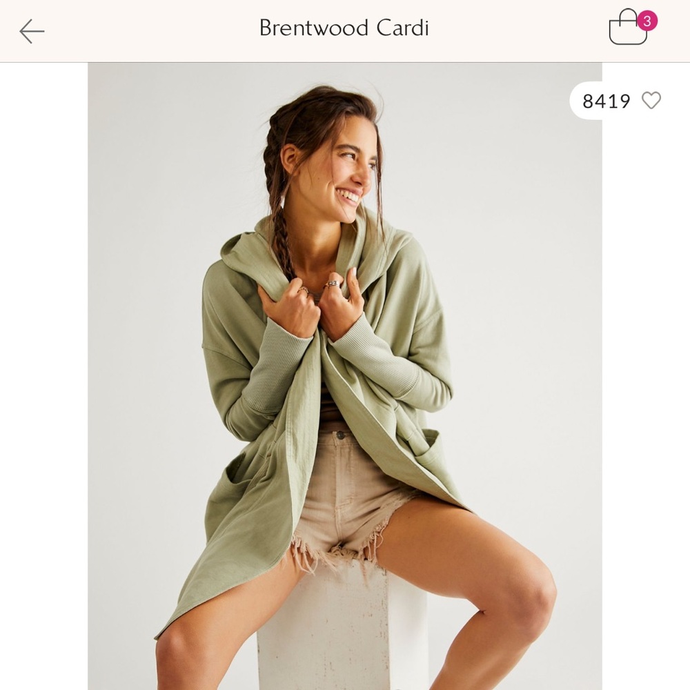 FP Movement by Free People Sage Green Cardi